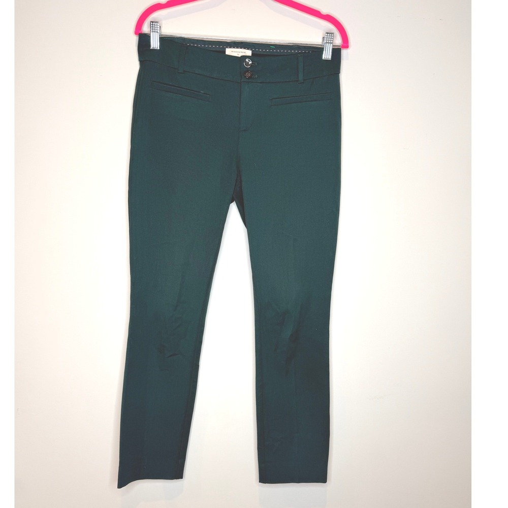 Anthropologie The Essential Slim Pants Forest Green Professional Trousers Size 4 - Picture 2 of 9
